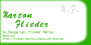 marton flieder business card